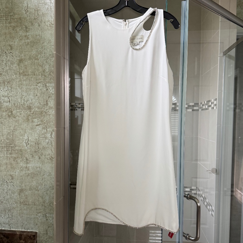 SACHIN & BABI Hailey Bead-embellished Minidress-Off White-size 10-NWT